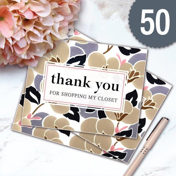 Design By Me Other - Posh Flower Thank You Cards - Large (50)